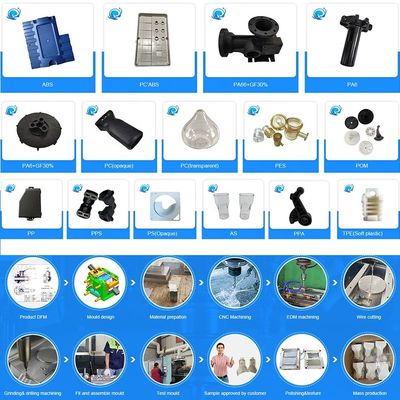 Enjeksiyon şekillendirilmiş plastik parçalar için tek çok boşluklu plastik enjeksiyon kalıbı